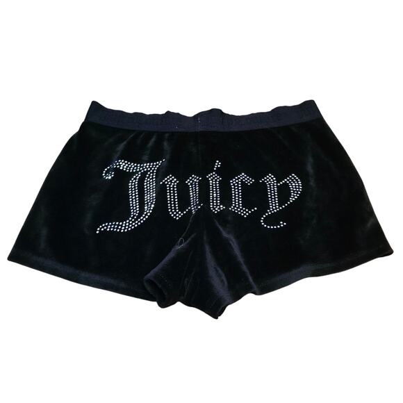 Juicy Couture Other - Juicy couture black velvet bling spell out sleeping shorts size small